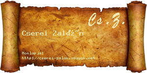 Cserei Zalán névjegykártya