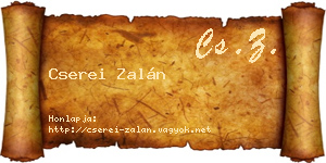 Cserei Zalán névjegykártya