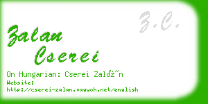 zalan cserei business card